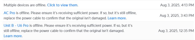 System monitoring dashboard showing automated alerts