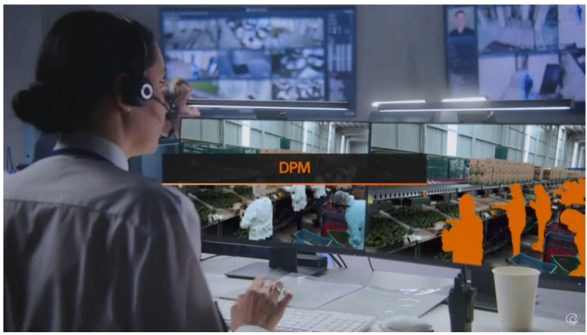Dynamic privacy masking applying mosaic overlays to bystanders while keeping the monitored area visible