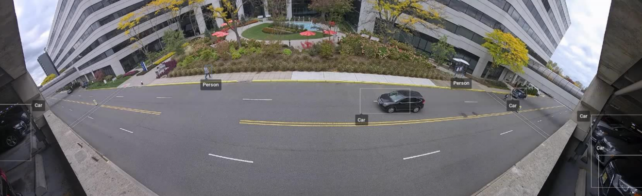 Hanwha multi-sensor camera with multiple independent lenses covering wide areas from one housing